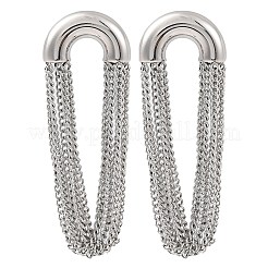 Pendientes de cadena con borlas de acero inoxidable 304 para mujer&nbsp;EJEW-U023-07P