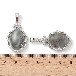 Natürliche ovale Labradorit-Anhänger&nbsp;G-NH0025-15P-12