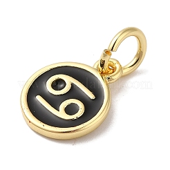 Echte 18 Karat vergoldete Messing Emaille Charms&nbsp;KK-L216-001G-B01