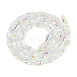 Fili di perline a goccia in vetro trasparente placcato color ab&nbsp;EGLA-T029-08B