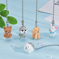 6 Stück 6 Stile Harz Hunde Charms Deckenventilator Zugkette Verlängerungen&nbsp;HJEW-DC00017