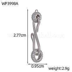 Ottone micro spianare pendenti zirconi&nbsp;KK-OY011-82G