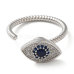 Anello aperto girevole con zirconi&nbsp;RJEW-Q776-02P-02