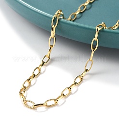 Collares de cadena de cable de latón para mujeres y hombres.&nbsp;NJEW-F337-01G-01