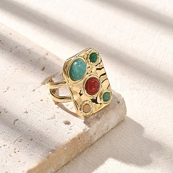 Natürliche Karneol & Jade Fingerringe&nbsp;STAS-Z112-03G
