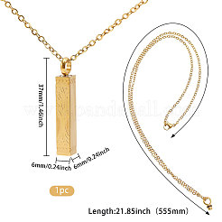 Urna de cenizas con colgante de árbol de la vida en forma de rectángulo de acero inoxidable 304&nbsp;NJEW-WH0036-030G