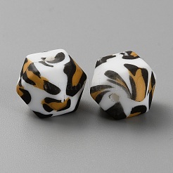 Hexágono con cuentas de silicona con estampado de leopardo&nbsp;SIL-CJC0010-04B