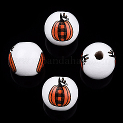 Halloween-Thema bedruckte Naturholzperlen&nbsp;WOOD-TAC0021-22A