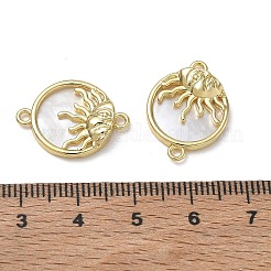 Verbindungsanhänger aus Messing und naturweißem Muschelhorn&nbsp;KK-CBA56EF-18G