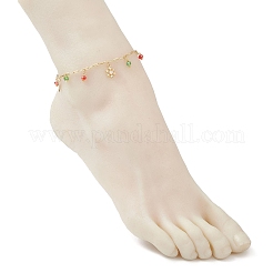 Tobilleras navideñas con circonitas cúbicas transparentes&nbsp;AJEW-AN00753