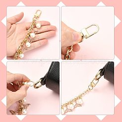4 stücke 4 arten legierung strass mit acryl perle perle charme kabel kette tasche dekorative ketten&nbsp;HJEW-FS00060-03