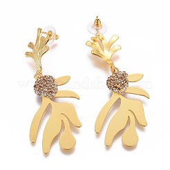 Polymer Clay Strass baumeln Ohrstecker&nbsp;EJEW-G256-06G