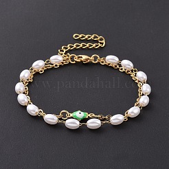Pulseras multifilamento de acero inoxidable 304 con revestimiento al vacío de PVD&nbsp;BJEW-E054-01G