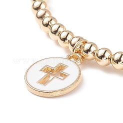 Set di braccialetti elasticizzati con perline in legno naturale e perle e agata in stile 4 pz&nbsp;BJEW-JB08819