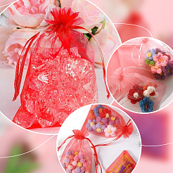 100 stücke organza taschen schmuck lagerung beutel hochzeit favor partei mesh kordelzug geschenk&nbsp;OP-SP0001-01A