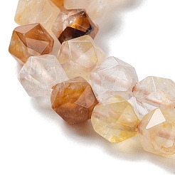 Natürlicher gelber hämatoider Quarz/goldene Heilerquarz-Perlenstränge&nbsp;G-G030-A01-01