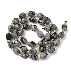 Naturschneeflocke Obsidian Perlen Stränge&nbsp;G-F809-A46-01