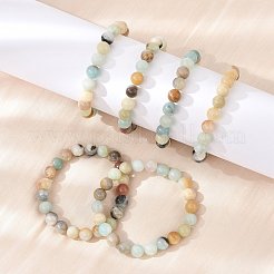 Natürliche Blumen Amazonit Perlen Stretch Armbänder&nbsp;BJEW-F380-01-B09