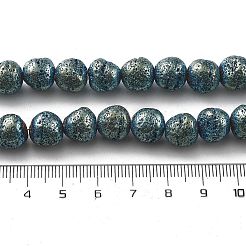 Galvanisierte natürliche Lavasteinperlenstränge&nbsp;G-A251-D01-01A