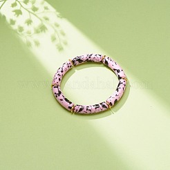 Braccialetto elastico con perline in tubo curvo acrilico&nbsp;BJEW-JB08443-01