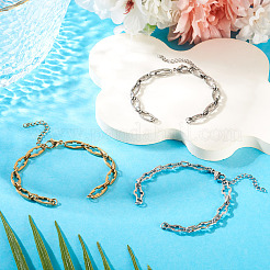 6 stücke 3 stil 304 edelstahl kreuz link kette armband machen&nbsp;AJEW-TA00051
