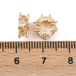 Messing Mikro ebnen Zirkonia European Beads&nbsp;KK-K407-41G