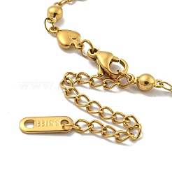Bracelets à maillons en acier inoxydable 304 avec cœur et rond pour femmes&nbsp;BJEW-B059-01G-01