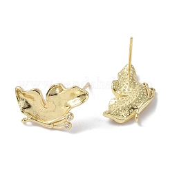 Ottone con risultati di orecchini a bottone in zirconia cubica&nbsp;KK-B087-09G