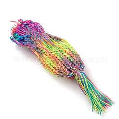 Fabrication de bracelets réglables tressés en polyester couleur arc-en-ciel pour femmes&nbsp;BJEW-F454-04