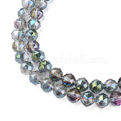 Chapelets de perles en verre transparent électrolytique&nbsp;EGLA-N002-34B-C10