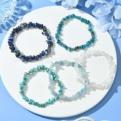 Ensemble de bracelets extensibles en cristal de quartz naturel&nbsp;BJEW-JB10839