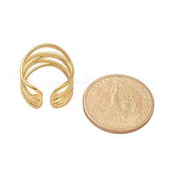 Bagues de manchette ouvertes multicouches en acier inoxydable 304 pour femmes&nbsp;LS-RJEW-Z077-01G-02