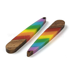 Pendenti in resina e legno di noce con tema orgoglio arcobaleno&nbsp;WOOD-K012-05A