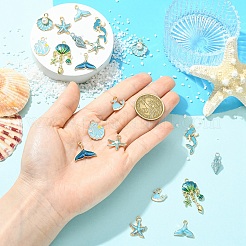 20 pz 10 stili tema oceano in lega con pendenti smaltati&nbsp;FIND-YW0012-73