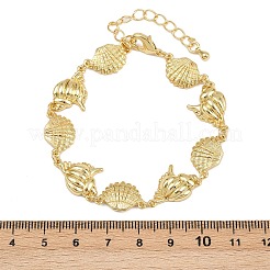 Messing-Gliederkettenarmbänder für Frauen&nbsp;BJEW-L707-04G-05