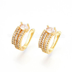 Messing Micro Pave Zirkonia Manschette Ohrringe&nbsp;KK-T074-28G