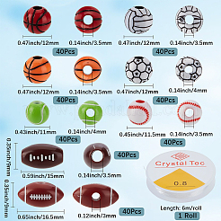 320 Stück 8 Stile Bastel-Sets für Sport-Armbänder aus Acrylperlen&nbsp;MACR-PA0001-49