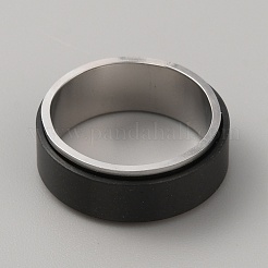 Bague rotative simple en acier inoxydable 304&nbsp;RJEW-WH0011-10D-EB