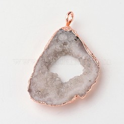 Natur Geode Achat Scheibe druzy Anhänger&nbsp;G-L461-04