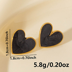Boucles d'oreilles à tige en forme de cœur en acier inoxydable 304 à la mode&nbsp;JW1636-3
