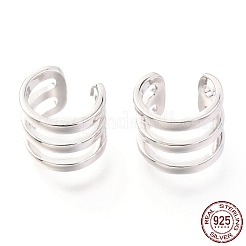 Anlaufgeschützte rhodinierte Manschettenohrringe aus Sterlingsilber 925&nbsp;EJEW-H124-12P
