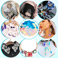 500 pendentif en PVC irisé à paillettes/sequins&nbsp;KY-OC0001-33C
