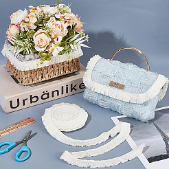 Cinta de encaje con borlas de algodón de 40 yarda para accesorios de ropa&nbsp;DIY-PH0031-34B