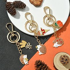 Llavero de esmalte de aleación de erizo&nbsp;KEYC-YW00070-01
