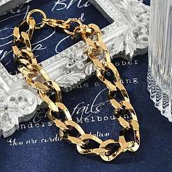 Pulseras de cadena de eslabones cubanos de acero inoxidable 304 para mujeres y hombres.&nbsp;BJEW-F488-31G