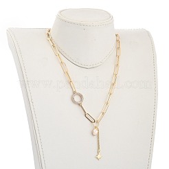 Collane lariat in ottone con stella&nbsp;NJEW-JN03041-03