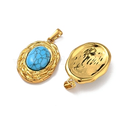 Acier inoxydable 304 avec pendentifs en turquoise synthétique&nbsp;STAS-L309-21B-G