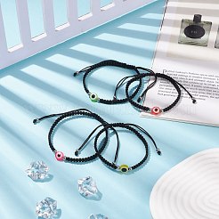 Set di braccialetti di perline intrecciati con occhio diabolico in resina da 2 pz 2&nbsp;BJEW-JB08426