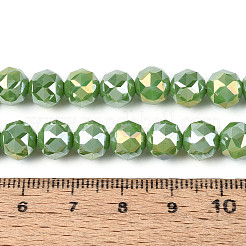 Brins de perles rondes en verre opaque plaqué couleur AB&nbsp;EGLA-T029-8mm-12A-05