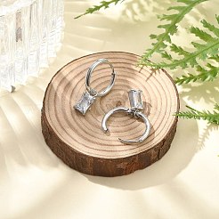 Orecchini a cerchio in acciaio inossidabile 304 con micro pavé di zirconi cubici&nbsp;STAS-R004-06P-02